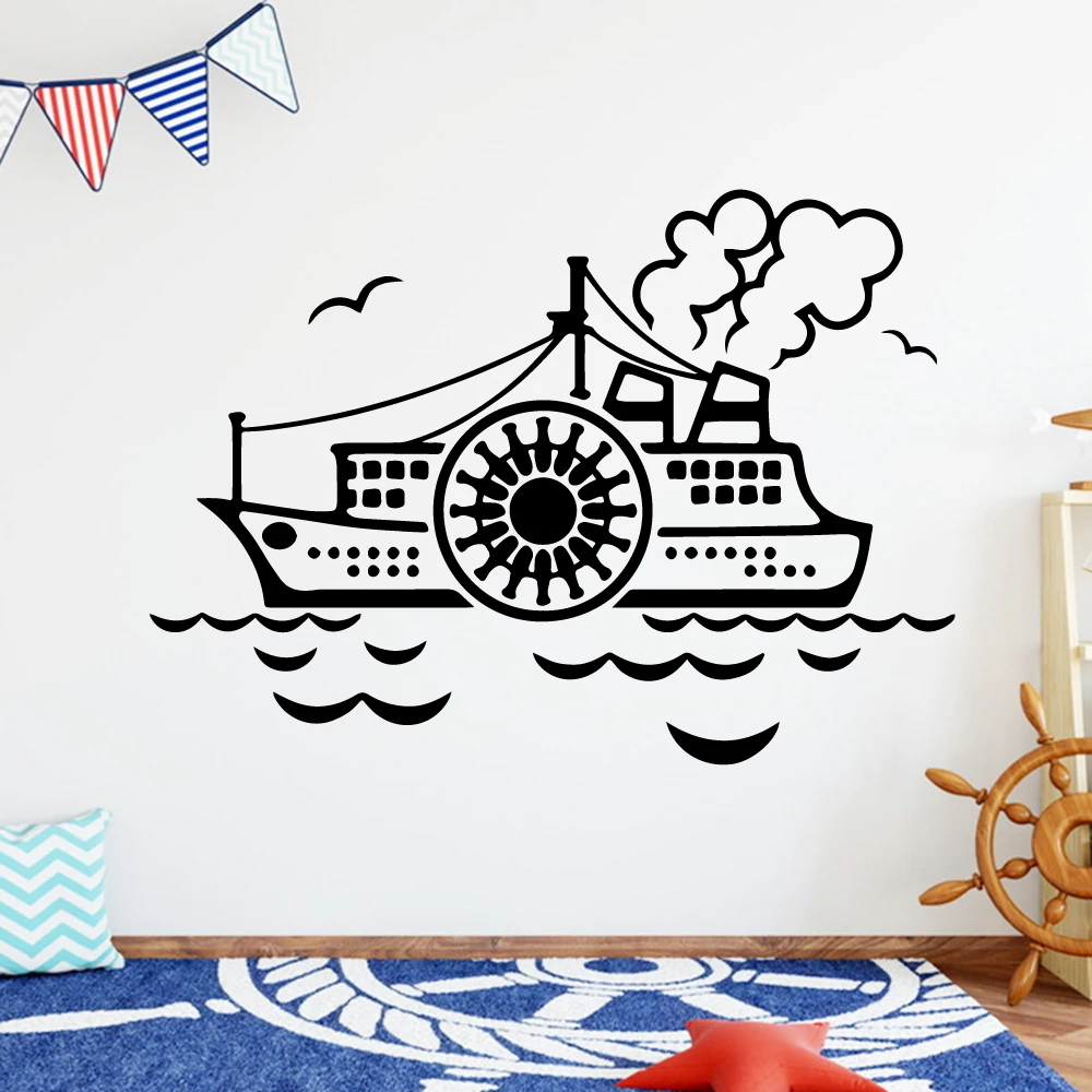 

Beauty Ship Decal Removable Wall Sticker Vinyl Mural Poster for Living Room Kids Room Decoration Decal Stickers Murals