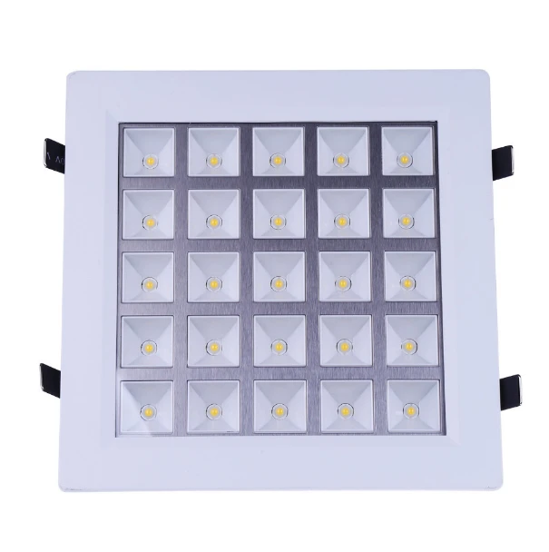Ультра тонкий дизайн AC85v-265v 25 Вт Светодиодные панельные светильники Скрытая решетка потолочный светильник решетка