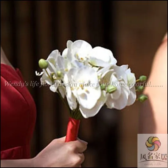 artificial flower silk flower glue phalaenopsis bridesmaid bride