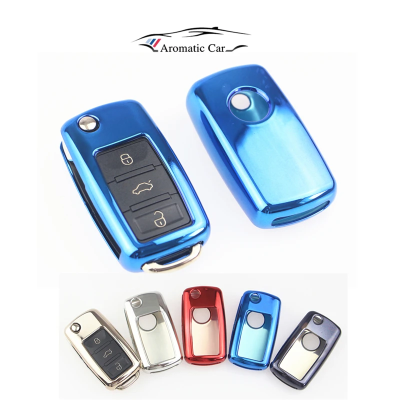 

TPU car key cover case shell fob for VW Golf Bora Jetta POLO GOLF Passat For Skoda Octavia A5 Fabia For SEAT Ibiza Leon