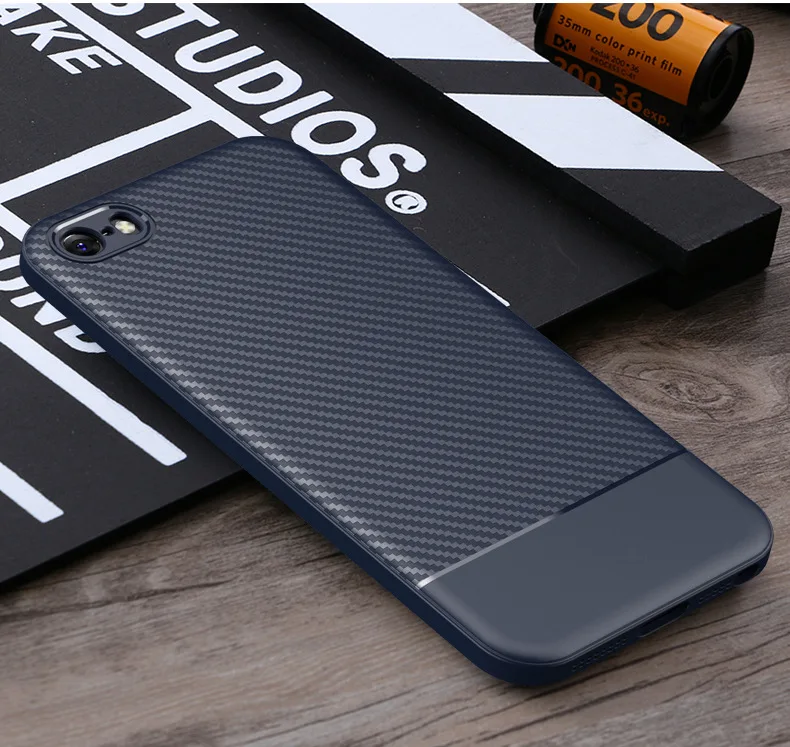 cheap Case for iPhone X 6 6s 7 8 plus Cases Luxury Carbon Fiber Cover fundas Soft TPU Silicone moblie Phone Case Bags
