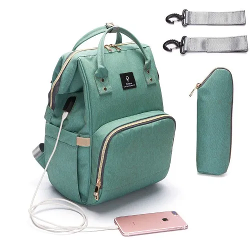 

Large Capacity Waterproof Nappy Bag Kits Mummy Maternity Travel Backpack Nursing Handbag Baby Diaper Bag With USB Interface
