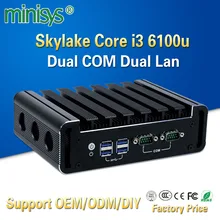 Minisys небольшой промышленный ПК intel skylake core i3 6100u dual lan настольный мини компьютеры встроенный sim-слот поддержка 3 г 4 г модуль