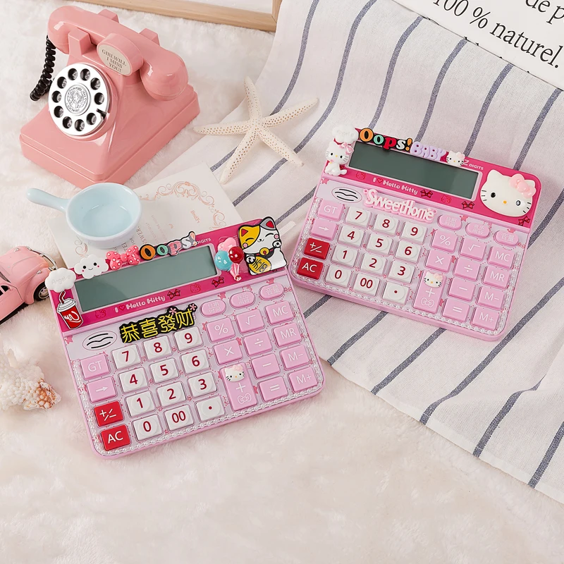 

2018 Kitty cartoon creative computer cute candy color large voice report calculator real voice