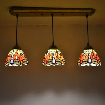 

Pendant Light Stained Glass Dragonfly Country Style Dining Room Decor Hanging Lamp E27 110-240V