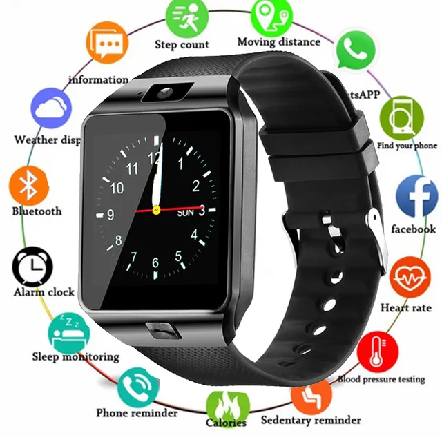 Оригинальные Смарт-часы DZ09 Sim Smartwatch с камерой вызова сообщения bluetooth-часы