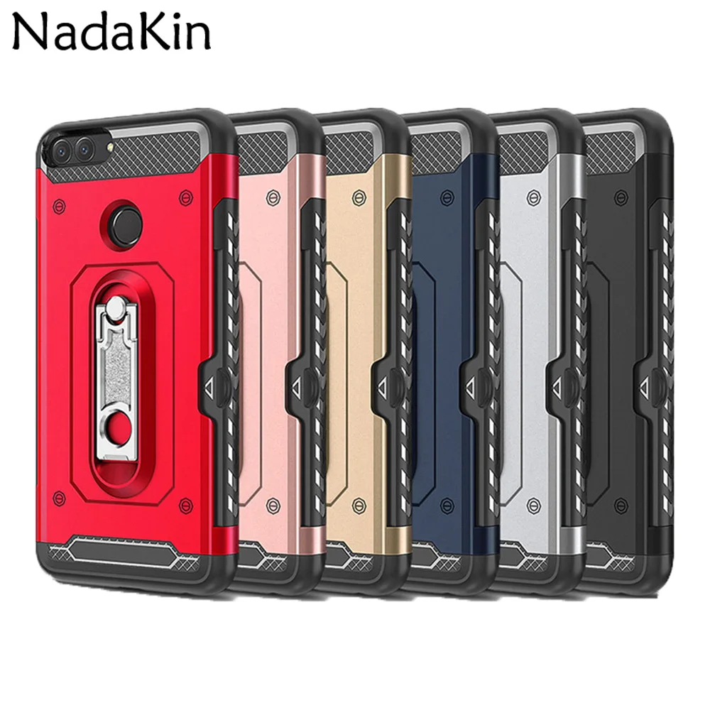 

Hybrid Heavy Duty Protection Rugged Shockproof Armor Case Shell Cover for Huawei Mate 10 Lite P Smart (2017) Metal Kickstand