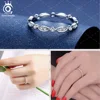 ORSA JEWELS Plata de Ley 925 auténtica anillos para mujer AAA Cubic Zircon moda anillo de boda joyería anillo redondo para el dedo para damas SR71 ► Foto 2/6