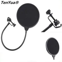 Гибкий микрофон, поп-фильтр пение щиток для ветрового стекла Pod литой, двойной Слои Маска Анти Mic металла студийный Поп фильтр