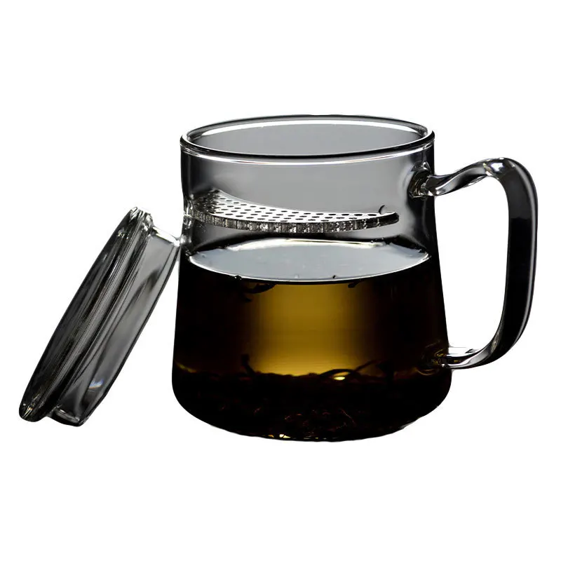 Creative Thickening Heat resistant Glass Kung Fu Tea Cups Office Cup With A Covered Filter Water
