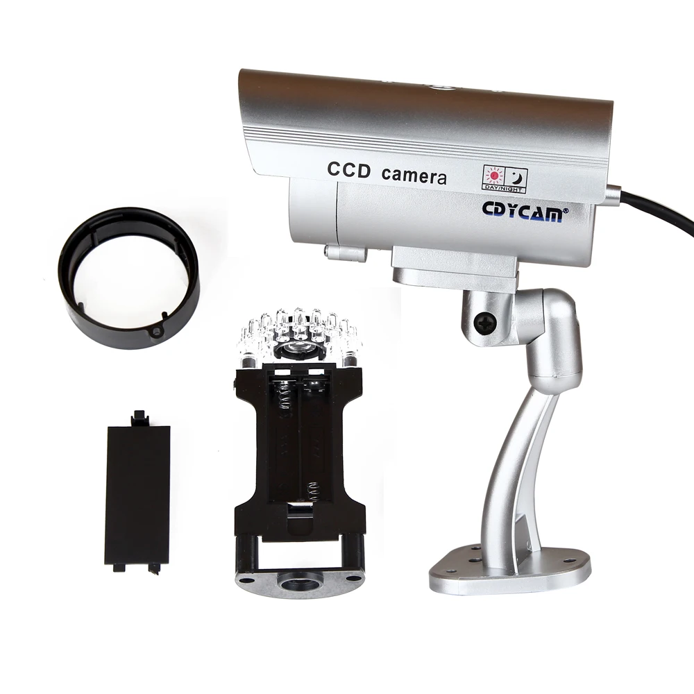 Cdycam Поддельные пустышки камера пуля водонепроницаемый открытый Крытый видеонаблюдения камера с мигающий красный светодиодный