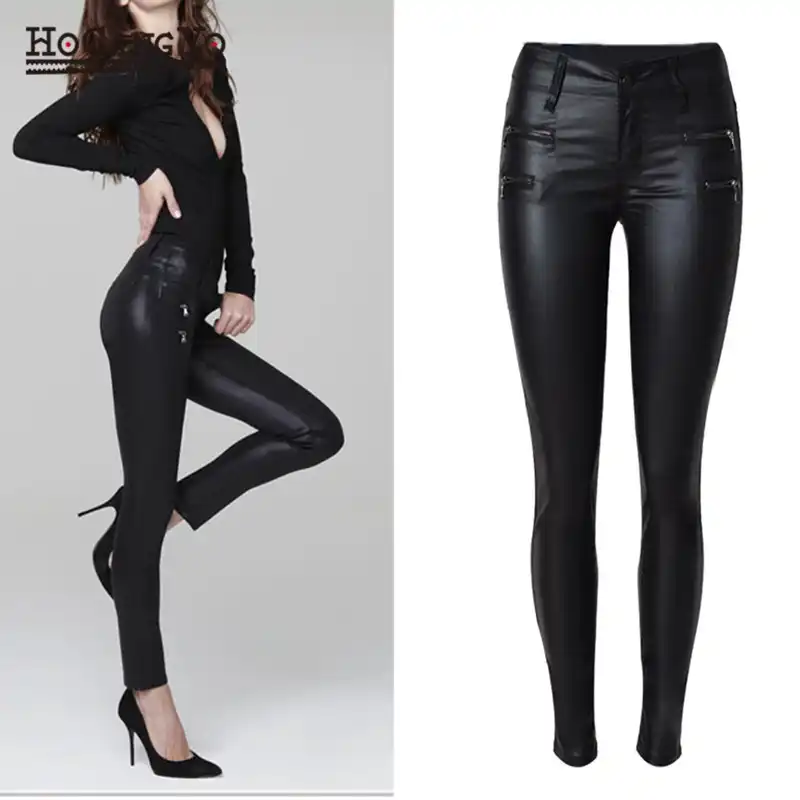 womens skinny leather trousers