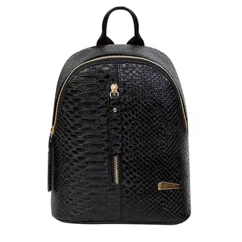 

Alligator Pattern Fashion Women PU Leather Backpack Luxury School Bag Simple Zipper Mini Travel Rucksack Women Girl Backpack