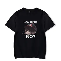 Высокое качество хлопковая Футболка сердитый кот печатных футболка от известного бренда t рубашка мужская мода/Для женщин забавная