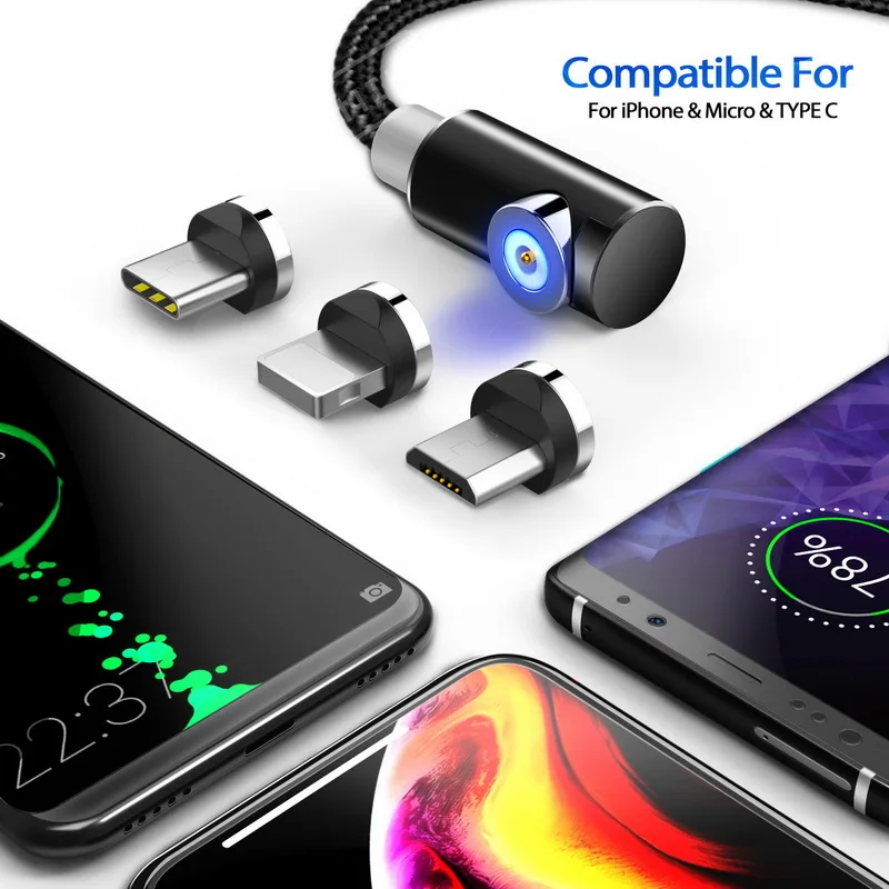 INIU Magnetic Cable Micro USB Type C Fast Charger Charging For iPhone XS X XR 8 7 6 5 Samsung S8 Magnet Android Phone Cable Cord