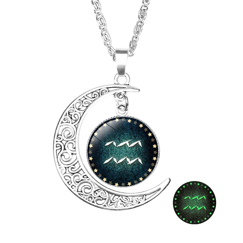 NIUYITID Horoscope Astrology Zodiac Necklaces & Pendants Men Women 12 Constellation Necklace Celestial Moon Keepsake Jewelry  (9)
