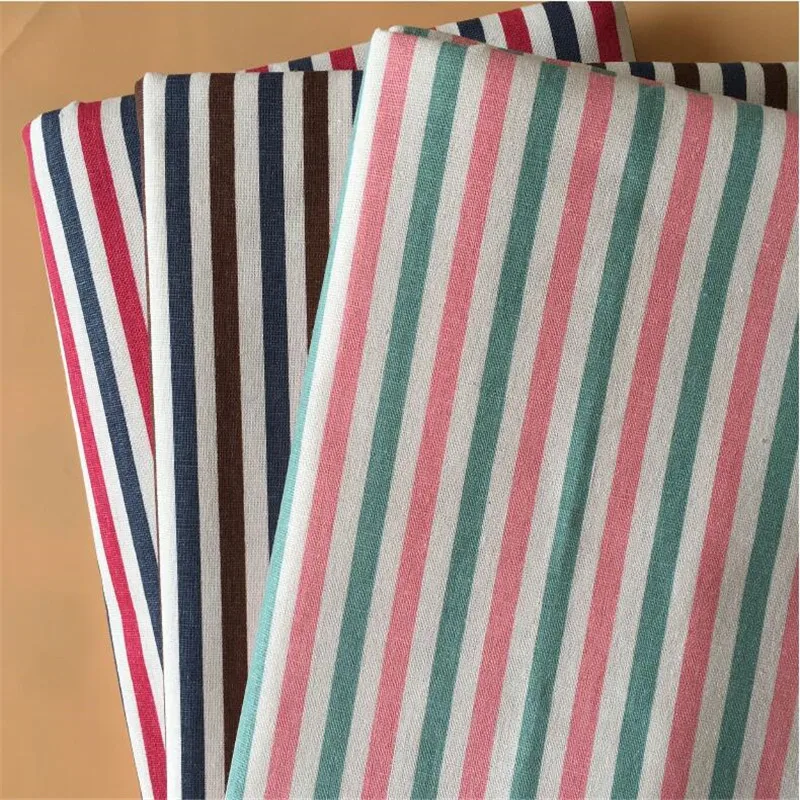 

Printed Cotton Linen Fabric Colorful Striped Printing Canvas Cotton Linen Material DIY Patchwork Fabric For Handmade Crafts