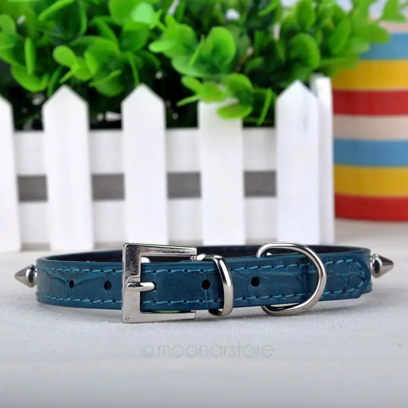 Brand New Adjustable Leather Neck Strap Buckle Rivet Studded Spiked Studded Collar Dog Puppy Pet Collar Wholesale