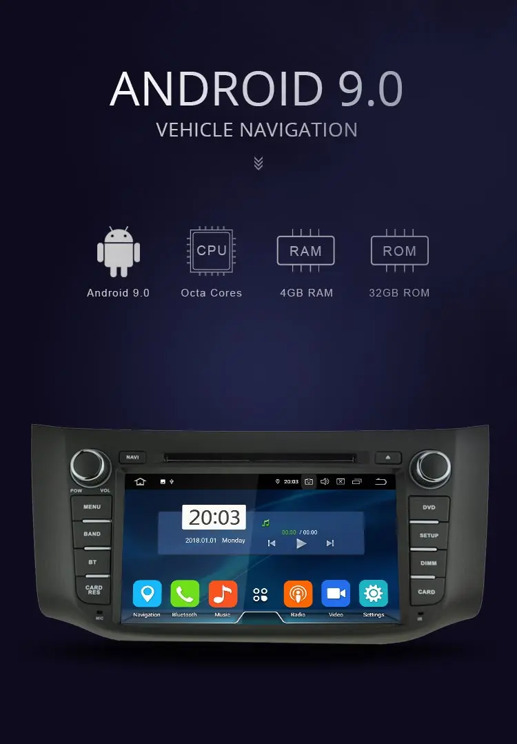 Cheap JDASTON Android 9.0 Car Multimedia Player For Nissan Sylphy Sentra 2012-2016 Pulsar Audio WIFI DVD CD GPS 2 Din Car Radio Stereo 1