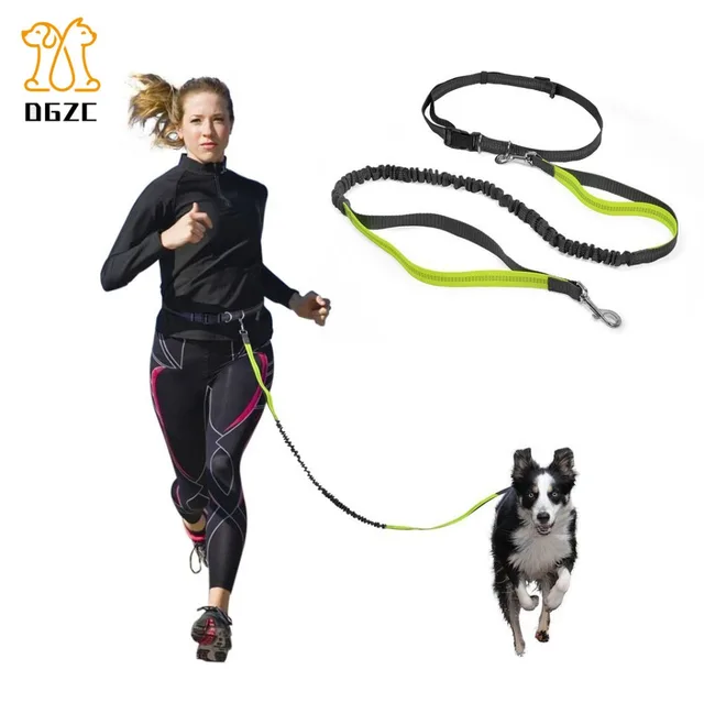 Hands Free Dog Leash for Running, Walking, Hiking, Durable Dual Handle