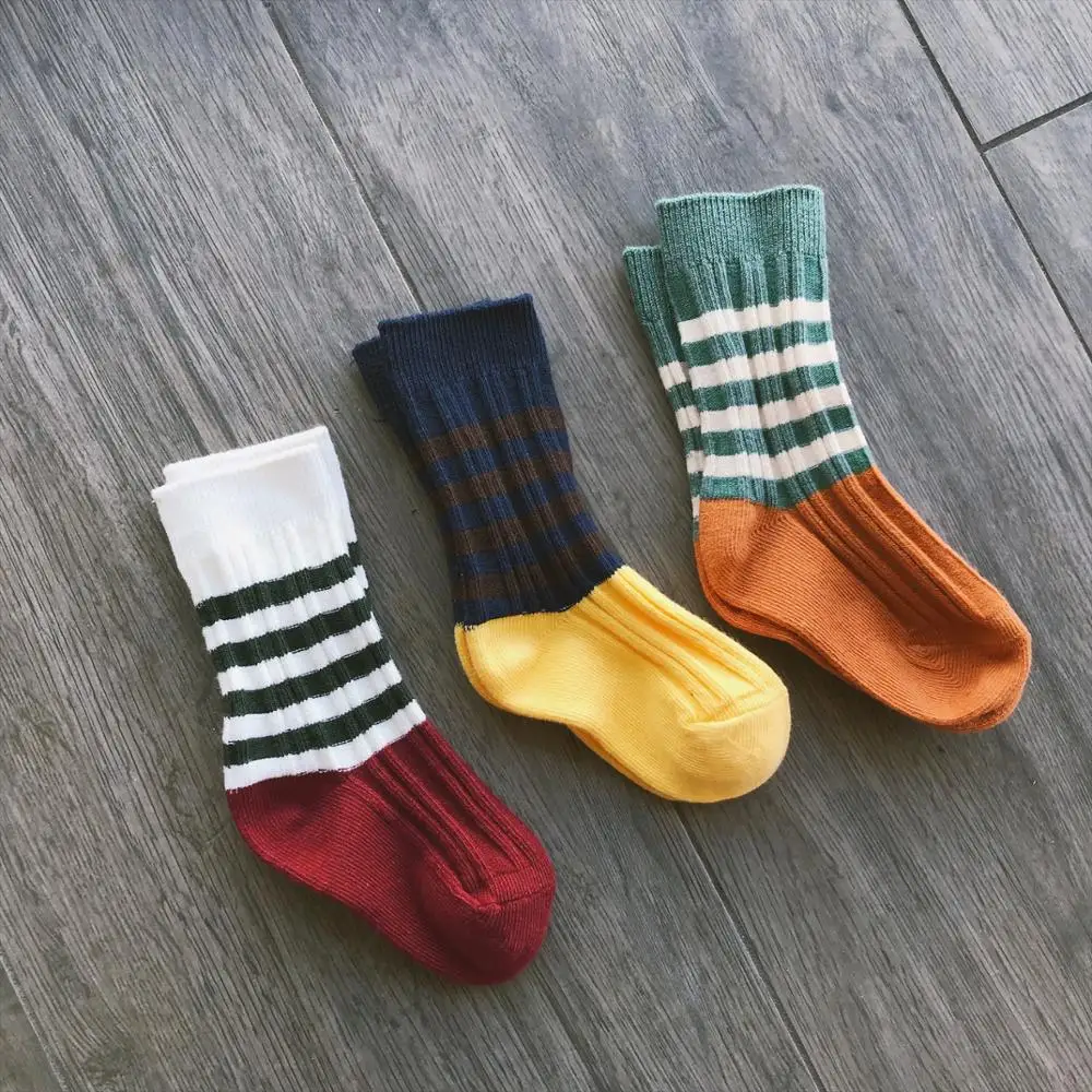 Children's Stripped Seamless Cotton Knee High Socks Boys' Girls Kids Long Knee-highs Ribbed Fashion Socks for Baby Boys Girls Children's Stripped Seamless Cotton Knee High Socks Boys' Girls Kids Long Knee-highs Ribbed Fashion Socks for Baby Boys Girls