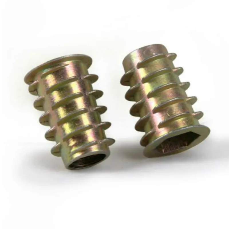 

20PCS M4 M5 M6 M8 Zinc Alloy Thread For Wood Insert Nut Flanged Hex Drive Head Furniture Nuts Inner Six Angle Screws
