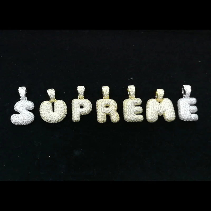TOPGRILLZ الهيب هوب الرجال مجوهرات A-Z Micropave الزركون مخصص اسم فقاعة رسائل مثلج خارج قلادة قلادة مع تنس سلسلة DIY TOPGRILLZ الهيب هوب الرجال مجوهرات A-Z Micropave الزركون مخصص اسم فقاعة رسائل مثلج خارج قلادة قلادة مع تنس سلسلة DIY