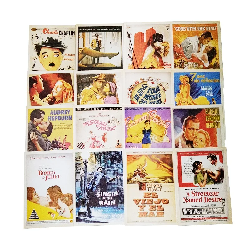 32 Pcs/pack Vintage Style Movie Stars Poster Drawing Post Card Set Christmas Gift Postcards Greeting Cards|greeting cards|christmas cardspost card