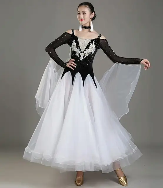 Red sequins Adult ballroom waltz dresses for ballroom dancing Standard