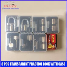 Горячая 8 шт. прозрачные cutaways практический замок выбор склинг Набор инструментов с чехлом слесарный набор инструментов