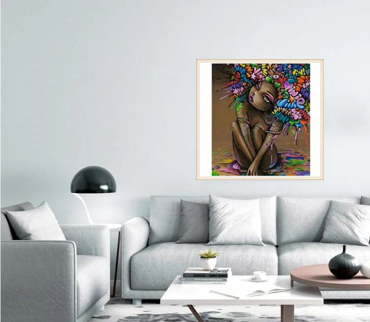 5D Diamond Painting African girl Room Decor Needlework Crafts Gift DIY Diamond Mosaic Embroidery Full Crystal Painting Abstract1