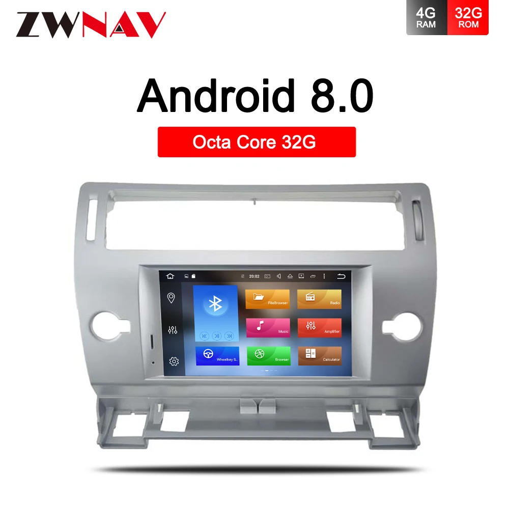 

4+32G Android 9.0 Car GPS dvd stereo for Citroen C4 Quatre Triumph 2004-2012 car Radio FM RDS DVD Audio vedio BT WiFi navigation