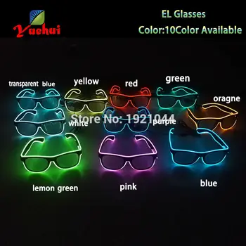 

EL Wire Sound activated Glow Sun Glasses Led Glasses DJ Bright Light Safety Light Up Multicolor Lighting For Party Decoration
