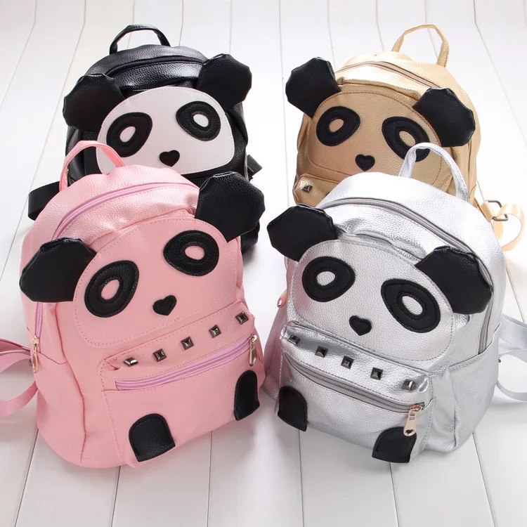 New Cartoon School Bag Panda Backpacks Kids Leather Mini Backpack Kanken School Bags For Girls ...