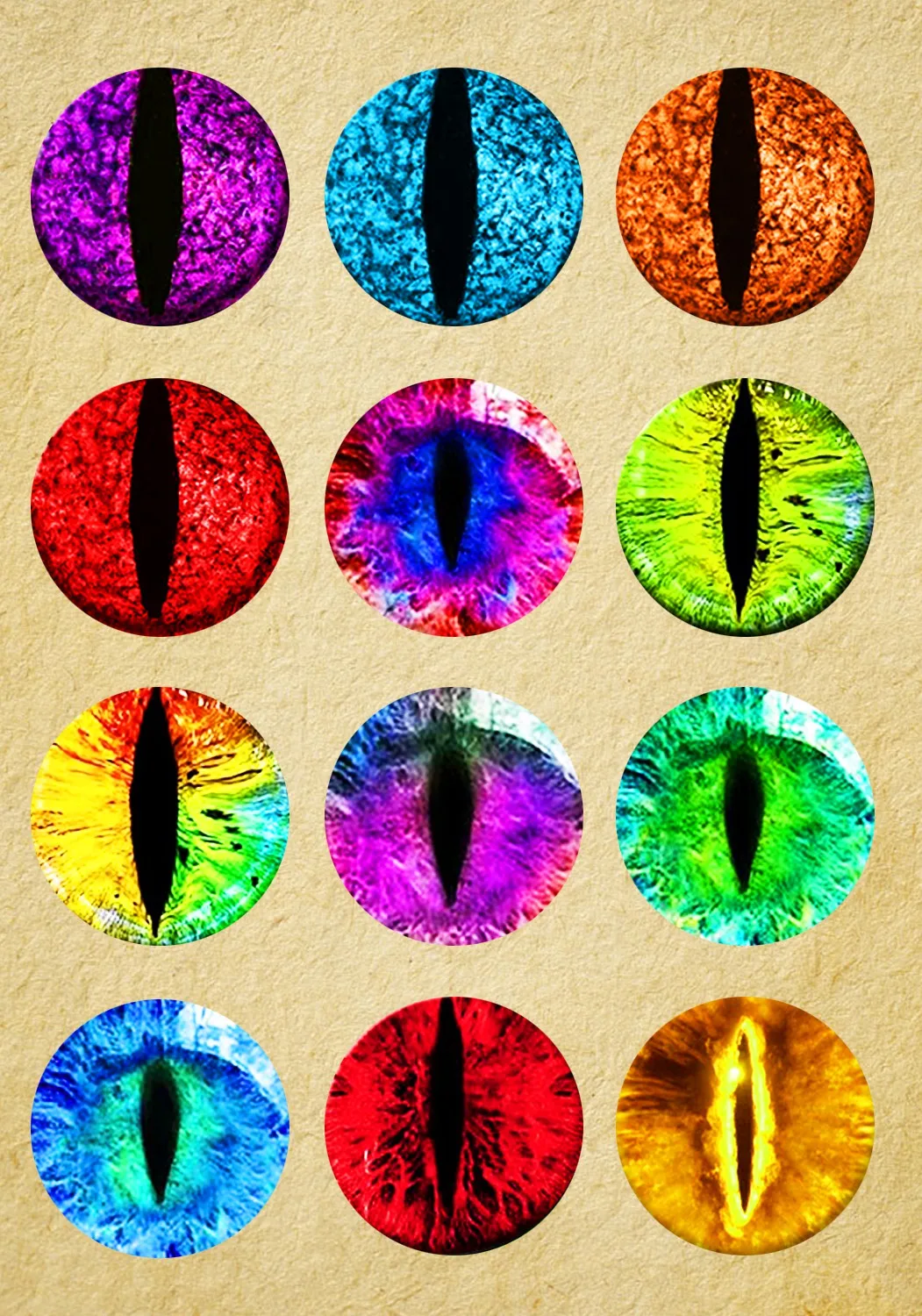 20pcs Cabochon Photo Glass Jewelry Accessories Eye Pattern Handmade