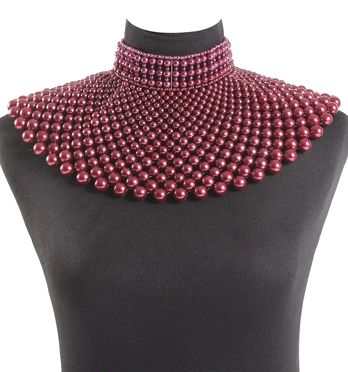 

Fine Fashion Handmade Beaded Bib Egyptian Pearl Necklace Collar Women Dress Statement Choker Accessories