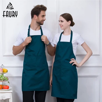 

6 Color Wholesale Food Service Chef Workwear Adjustable Halter Neck BBQ Apron Restaurant Bakery Hotel Waiter Cook Work Uniform
