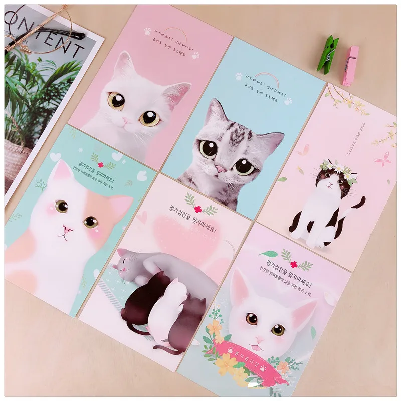 36 Sheets/Set Meet The Cute Cat Style Postcard DIY Cartoon Greeting Message Cards Christmas and New Year Gifts art postcards,pop birthday card