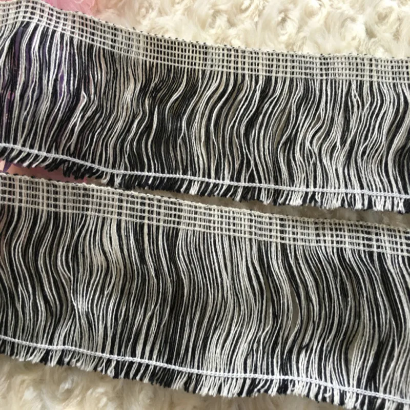 

(5 yards/lot) black and white trimming width is 2.8 inches zakka decorative tassels trims and tassels fringe DIY handmade new