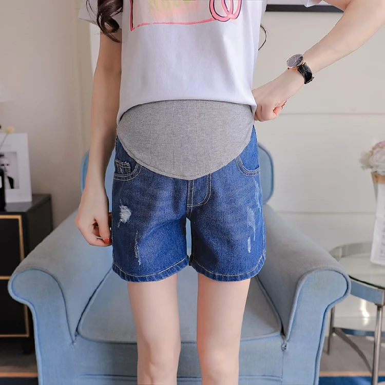 Jeans Maternity Shorts Summer Denim Shorts For Pregnant Women Gravidas Clothing Pregnant Clothes Elastic Abdominal Pants