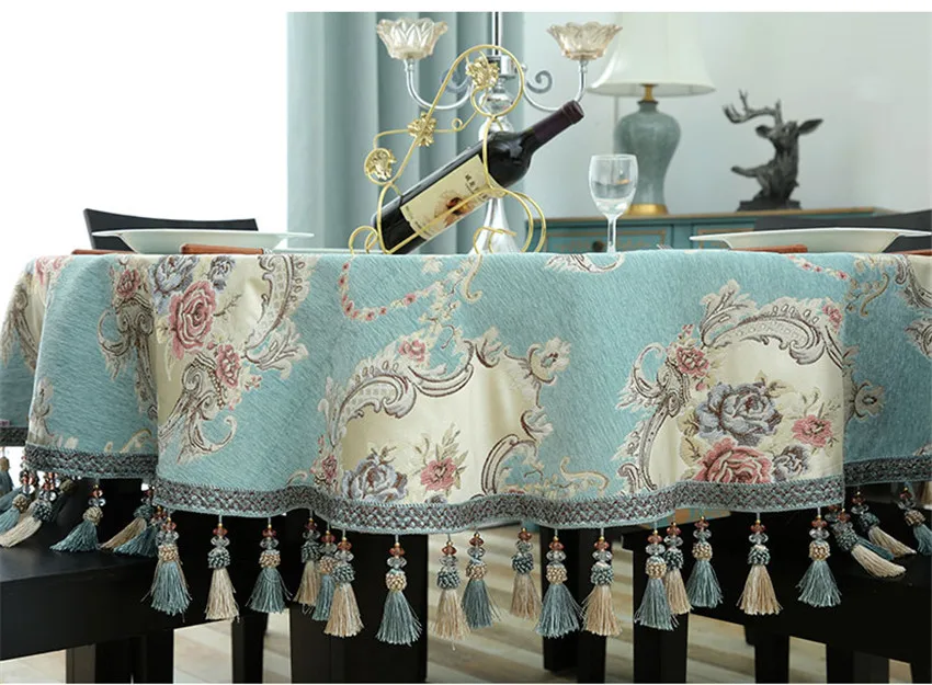 ZHUO MO Luxury European style Round table cloth with Pendant kitchen accessories Coffee house home decoration table cloth