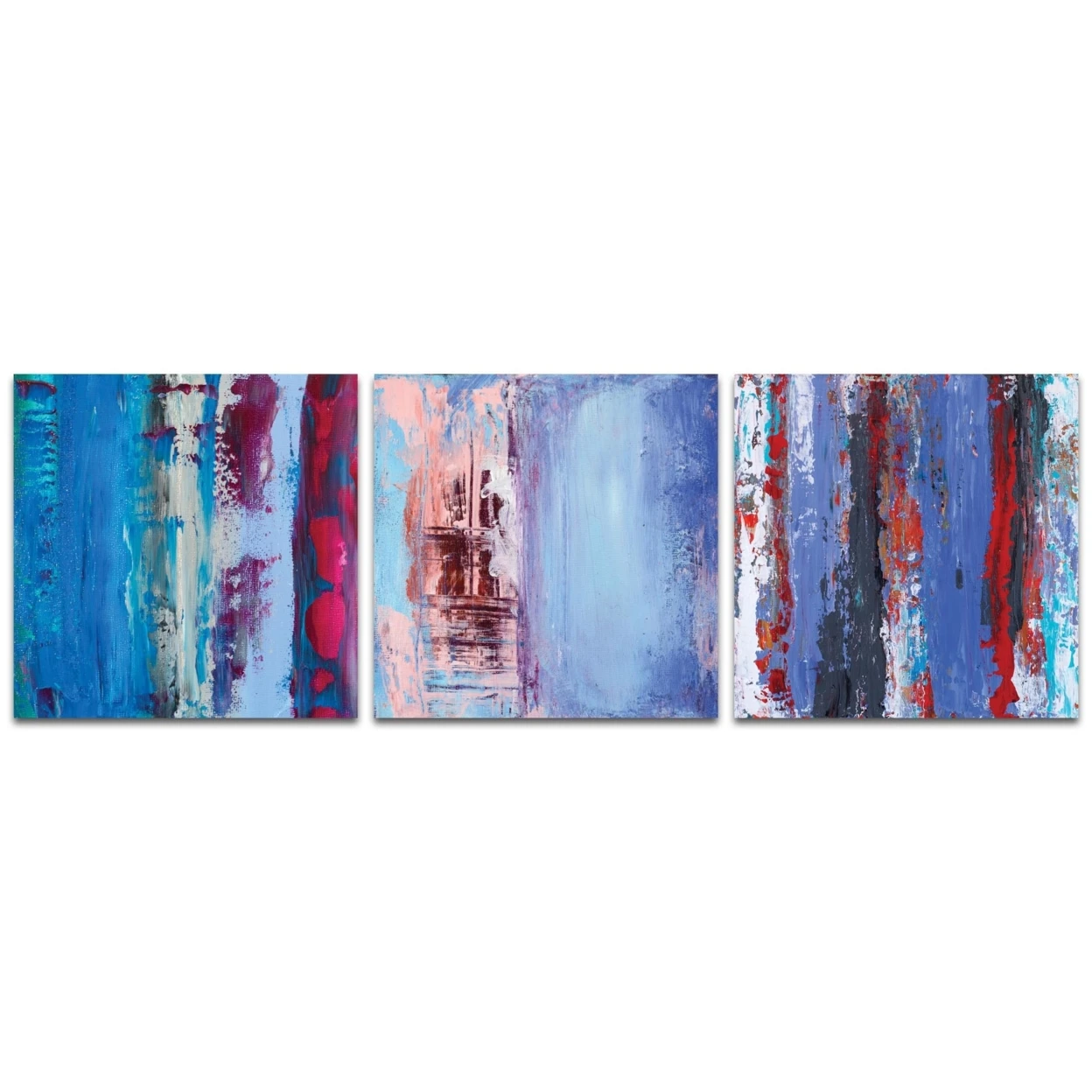 Urban Triptych 1 Large by Celeste Reiter - Abstract Wall Art on Metal