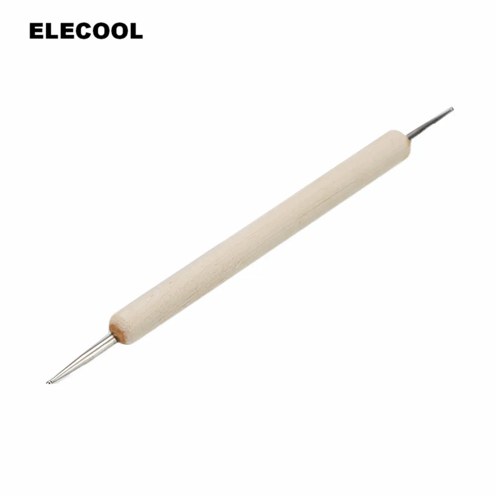 

ELECOOL 1 Pcs Dual End nail Pen Dotting 2 Ways Wooden pole UV Gel Polish Painting Rhinestone Dot Brush DIY nail art tips tool