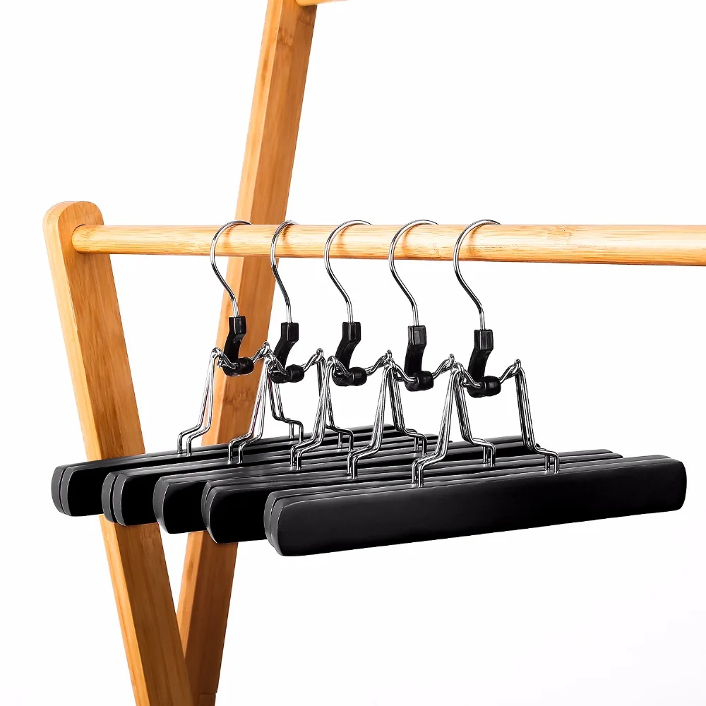Hangerlink Wooden Solid Hangers, Non Slip Collection Pants Hanger for Pant, Skirt and Trouser, Hair Extension Hanger (12pcs/Lot) Hangerlink Wooden Solid Hangers, Non Slip Collection Pants Hanger for Pant, Skirt and Trouser, Hair Extension Hanger (12pcs/Lot)