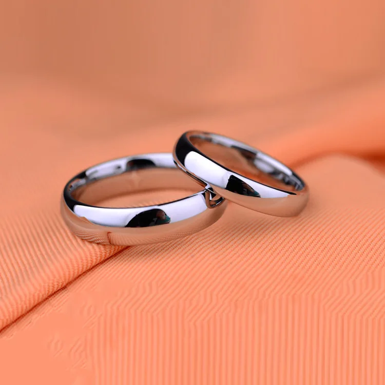 Romantic Wedding Rings For Lover Gold-Color Stainless Steel Couple Rings For Engagement Party Jewelry Wedding Bands