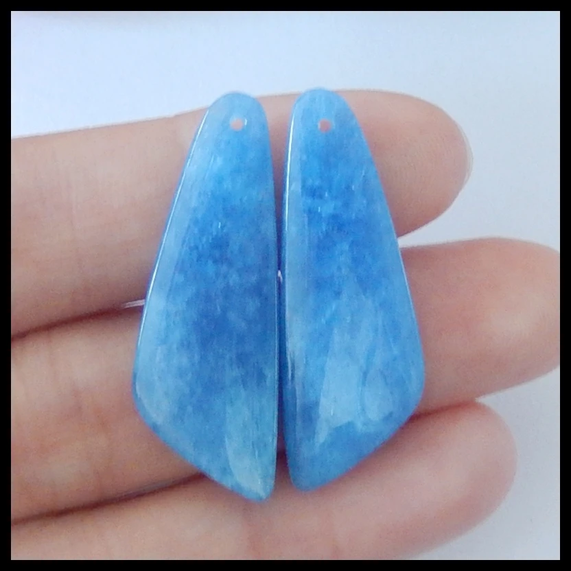 Синяя яшма Модные женские бусы, серьги, полудрагоценные камни аксессуары и украшения, 35x12x5 мм, 4,8 г
