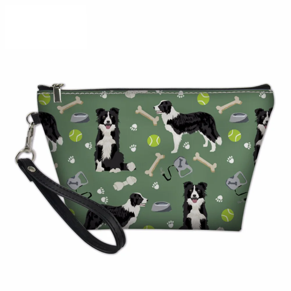 

NOISYDESIGNS Women Makeup Bag Cosmetic Case Make Up Organizer Toiletry Storage Neceser Border Collie Printed Travel Wash Pouch