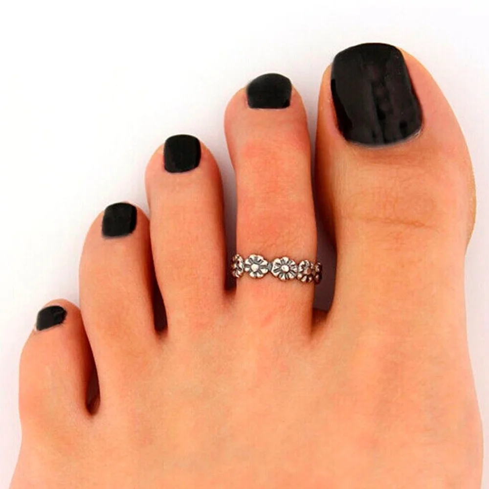 Adjustable Fashion Cute Toe Ring High Quality Plain Flower Style Brand