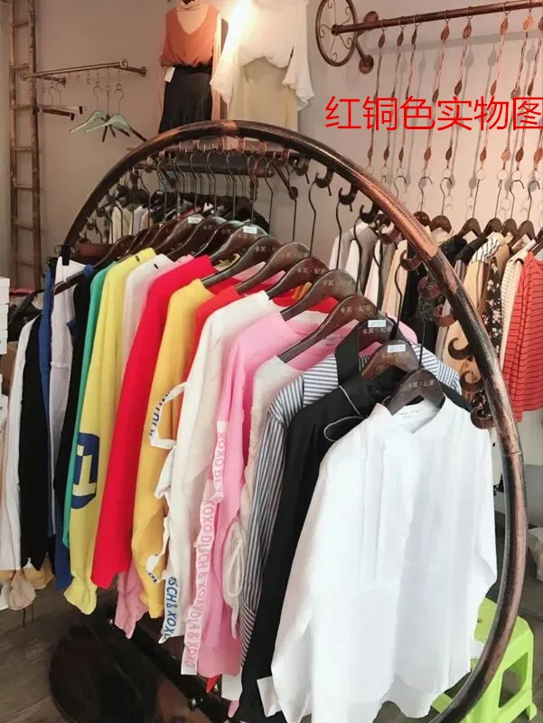 Железная стойка для одежды yi zhongdao. Полукруглые вешалки для одежды. Полки для хранения одежды. Большой c напольный стеллаж
