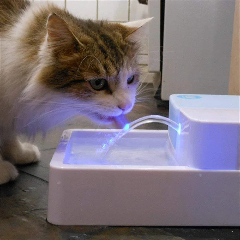 Новый светящийся фонтан для домашних животных Электрический Водяной автоматический циркулирующий фильтр фонтан собака кошка домашнее